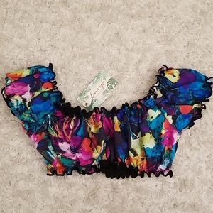 Bathing bikini ruffled crop top XS Fashion Nova